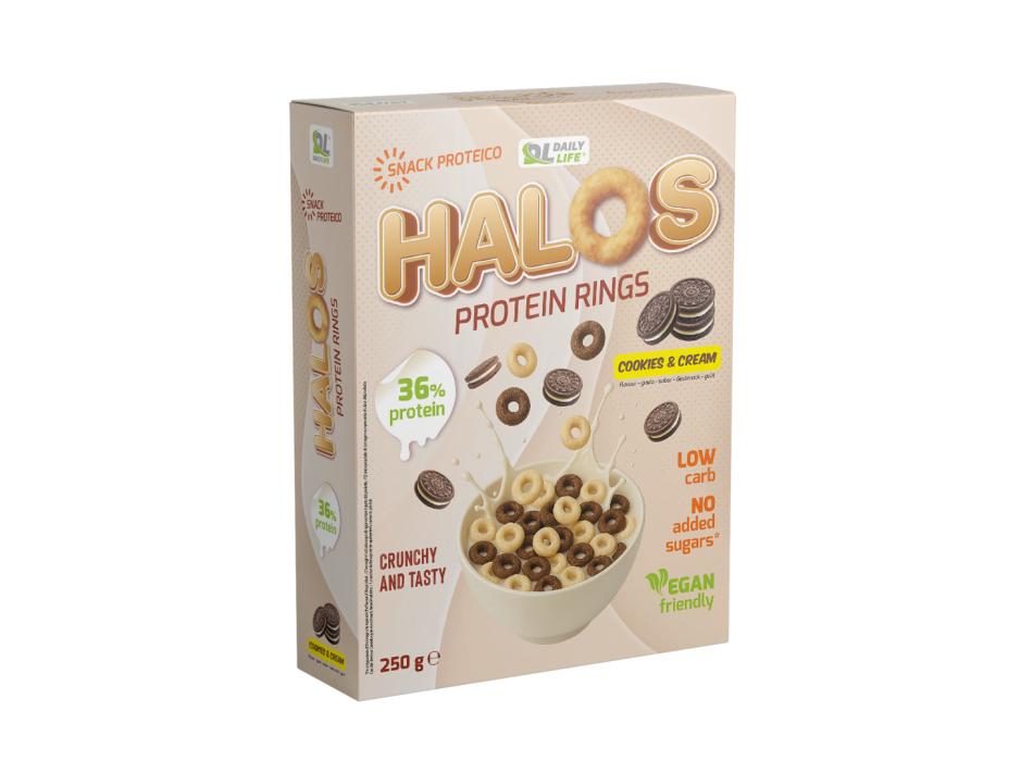 Halos Protein Rings Cocoa Cookies & Cream 250g 1 Heracles Nutrition - Acquista online
